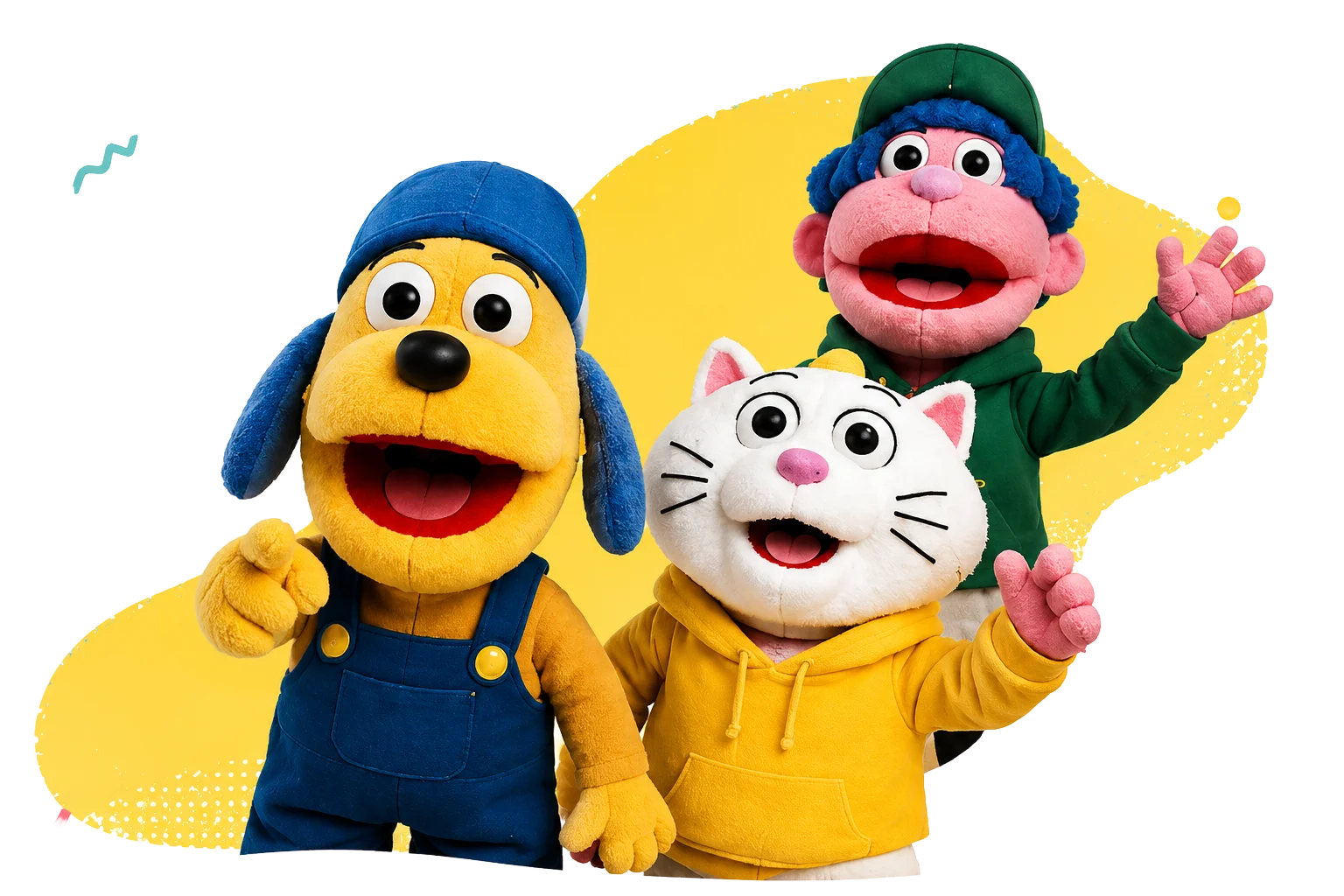 どんきい劇場のパペットキャラクターたち